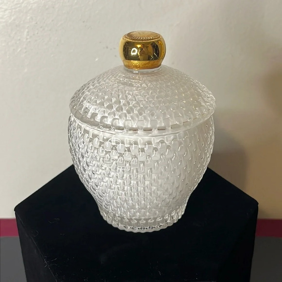 Other - VTG 1980's White Glass Double Wall Vanity Jar with Lid